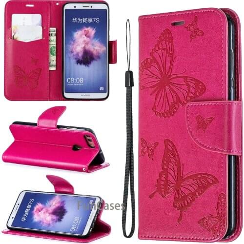 For Huawei P Smart Leather Case on For Coque Huawei P Smart Cover Classic Style Solid Color Flip Wallet Phone Cases Women Men