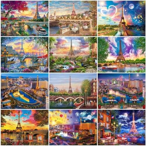 EverShine Diamond Mosaic City Cross Stitch Kits 5D Diamond Painting Landscape Rhinetones Art Bead Embroidery Handmade Hobby Gift