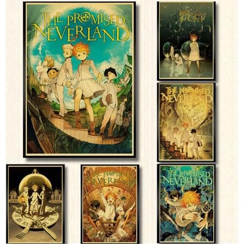 Painting Retro Poster Prints Anime The Promised Neverland Yakusoku No Neverland Norman kraft paper Wall Picture Home/Bar Decor