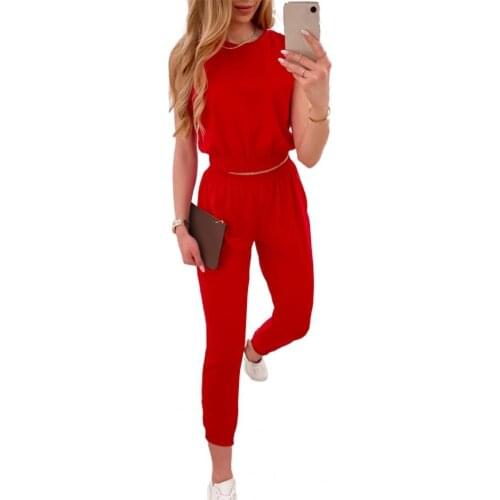 Casual Women Outfits Washable Stylish Pure Color Women Sleeveless Top Pants Outfit Sets pantalones de mujer Женский костюм 2021