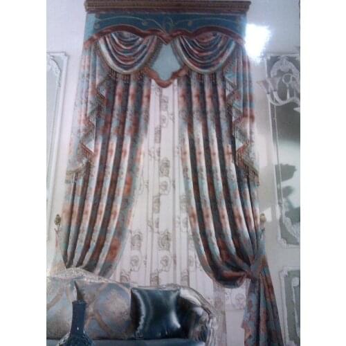 Lace Curtains home application embroidery the curtain luxury blinds finished product lace tulle valance cheap crystal curtains