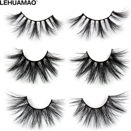 LEHUAMAO False Eyelashes 5D Mink Eyelashes 25mm Natural Long Lashes High Volume Fluffy Eyelash Cruelty Free Dramatic Lash Makeup