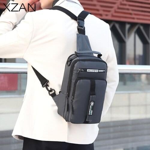 Men Multifunction USB Shoulder Bag Boys Crossbody Cross Body Sling Chest Bags Waterproof Travel Pack Messenger Pack sacoche hom