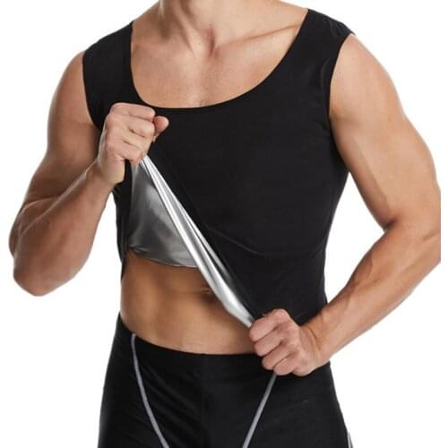 Men Fitness Coated Corset Vest Body Shaper Weight Loss Burning Belly Slimming Waist Shape Gym Workout Sportswear