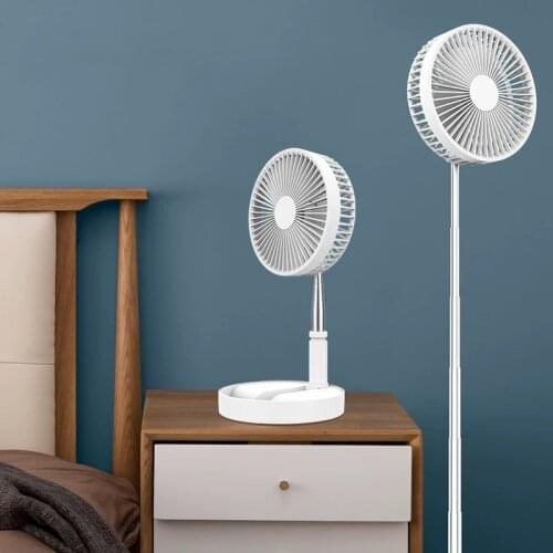 Floor small fan home desktop retractable folding mini portable charging ultra quiet student dormitory office strong wind FAN-15