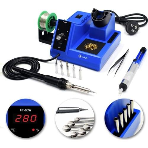 ToAuto FT-80W 110V Soldering Station Digital Display Welding Rework Station Rapid Heating Desoldering Iron Repair Solder Tools