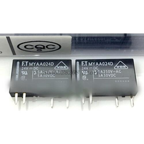 New 10Pcs/Lot F.T MYAA024 MYAA024D 24V 5A 4pin MYAA024 FTR-MYAA024 Relay