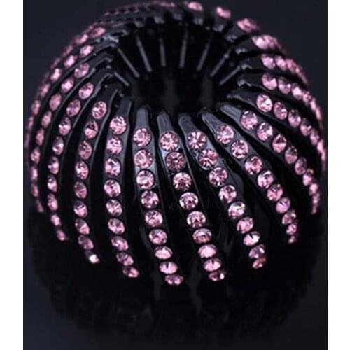 New Women Rhinestone Inlaid Hairpins Bird Nest Bun Hairpin for Women Ponytail Holder Hair Claw Clips Bract Headdress Plate Hairp