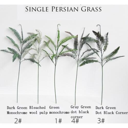 Single Branch Persian Leaf ArtificiaL Green Plants Fern Leaves for Wedding Background Flower Arrangement Background Garden Decor