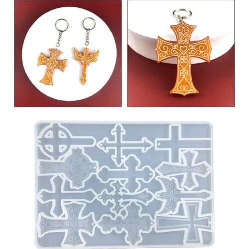 Cross Pendants Epoxy Resin Mold Keychain Pendant Silicone Mould DIY Crafts Jewelry Necklace Casting Tools
