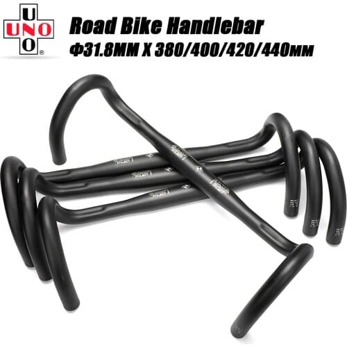 UNO Bicycle Bent Handlebar Ultralight Bicycle Handle 31.8 Drop Bar Racing Road Bike Handlebar 380/400/420/440mm Bike Accessories