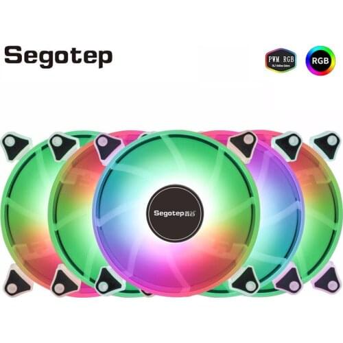 Segotep Computer Case Fan 120 mm PC Case Fans 5V 3Pin Aura ARGB for Computer Cases Cooling RGB 6-Pack PC Accessories