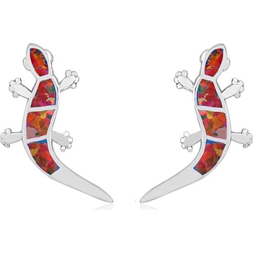 UFOORO earrings gecko Orange Blue Fire Opal Earrings for Women Jewelry Cute Earrings Gift girlfriend 2019
