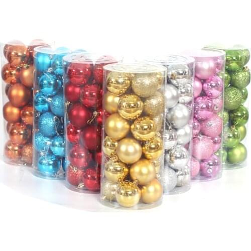 24Pcs Christmas Tree Balls 4CM 8CM 10CM For Home Decorations Christmas Ball 6cm Blue Gold Decorations Hanging Xmas Ornament
