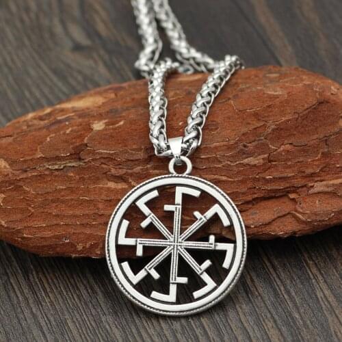 Sun Kolovrat Pagan Amulet symbol warrior talisman Handcrafted norse pendant Necklace Jewelry