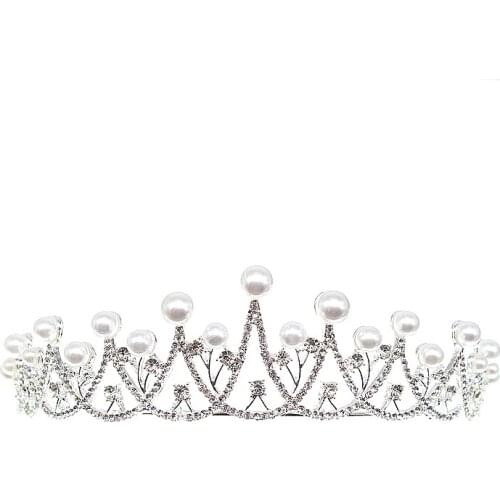 Wedding Crown Hairband for Women Silver Color Rhinestones Crystal Tiara Bridal Headpiece Bride Party Crowns Jewelry Hairwear