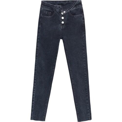 Women Jeans High Waist Slim Slimming Black Pencil Pants Pants Streetwear Casual Youth Girl Cropped Pants New In Autumn 2020