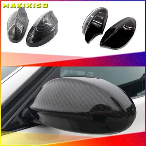 1 Pair Rear View Mirror Cover Caps for BMW E90 E91 325I 328I 330I Sedan 2005-2008 Gloss Black Side Mirror Covers
