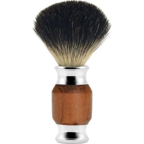 1Pcs Pure Badger Hair Beard Brush Mens Shaving Brush with Wooden Handle Supply Various Hair Razors