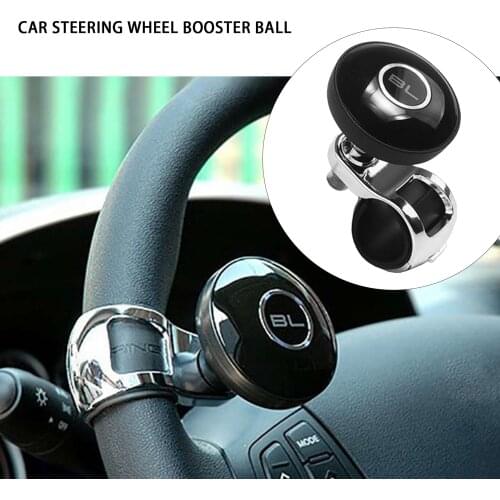 1PC Universal Black Metal Steering Wheel Helper Grip Spinner Knob Turning Hand Control Booster Power Handle Ball Car Accessories