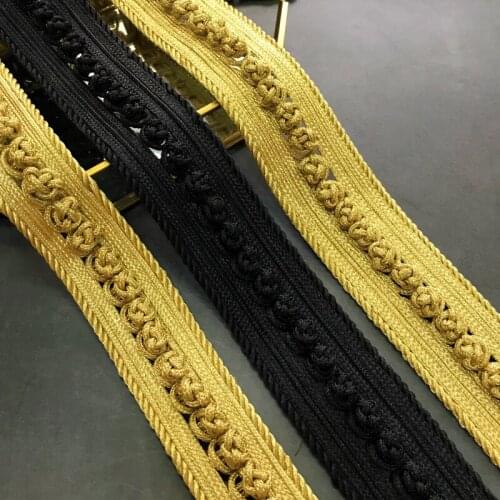 1 yard Gold wire trapezoidal buttons, military uniforms, dresses, dance clothes, decorative buckles