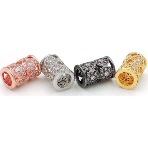 11*8*8mm Micro Pave Clear CZ Cylinder Of Chakras Beads Fit For Making DIY Bracelets Or Necklaces Jewelry
