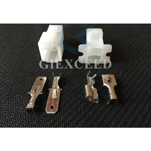 2 Sets 2 Pin White ABS Female Male Wiring Socket Automotive Connector Household Plug