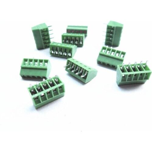 20pcs 5 Poles/5 Pin 2.54mm/0.1" PCB Universal Screw Terminal Block Connector