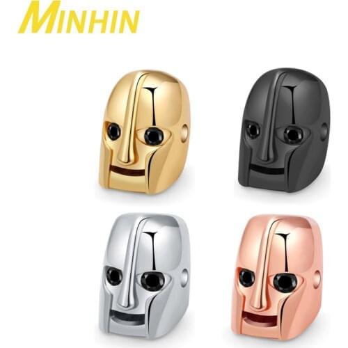 MINHIN 3pcs Roman Spartan Warrior Gladiator Helmet For DIY Men Beaded Bracelets Copper Spacer Beads Jewelry