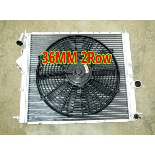 36MM Aluminum Radiator & Fan for Renault Lutecia Clio 16S / Clio Williams 1.8L/2.0L 16V F7R I4 MT 1993-1998 MT KIT 93 94 95 96