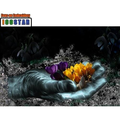 5D Diy Diamond Painting Cross stitch "Golden Flower Of God" Full Square/Round Diamond Embroidery Needlework Rhinestone Mosaic