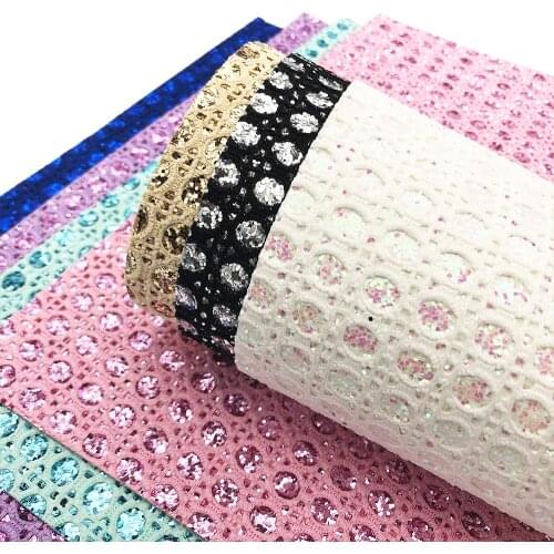 David accessories 20*33cm glitter dots vinyl faux Synthetic Leather,DIY Garment Knotbow Bags Decoration Craft,1Yc3822