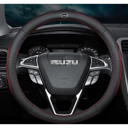 No Smell Thin Car Genuine Leather Steering Wheel Covers for Isuzu D-Max DMAX Trooper Rodeo Mux MU-X Accessories