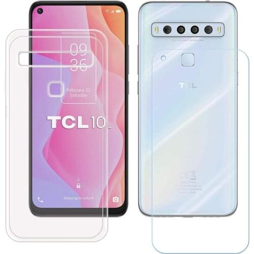 For TCL 10L Case For TCL Plex T780H 6.53" Cover + Screen Protector Tempered Glass Protective FilmFor TCL 10L 10 Pro