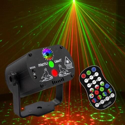 Disco Lights RGB LED Laser Stage Beam Lights Sound Activated DJ Party Lights With Strobe Flash Effect Usb Power Projector Lamp