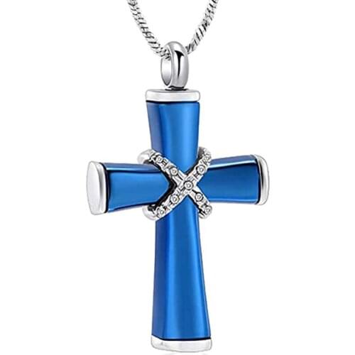 Cross Cremation Jewelry Urn Necklace for Ashes Stainless Steel Lord’s Prayer Memorial Ashes Keepsake Pendant Urn Jewelry