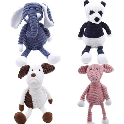 Cute Torest Animal PlushToy Stripe Baby Elephant Lion Fox Rabbit Pig Panda Duck Monkey Soft Stuffed Toys
