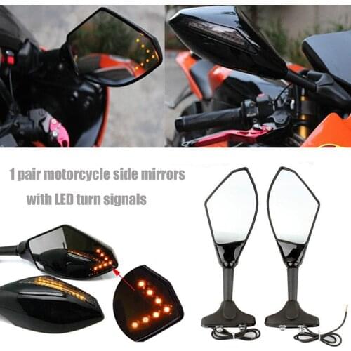 Evomosa Motorcycle Led Turn Signals Mirrors for Hyosung GT650R Yamaha YZF 600 R6 R6s FZ1 FAZER Honda RC51 Suzuki GSXR600 Ducati
