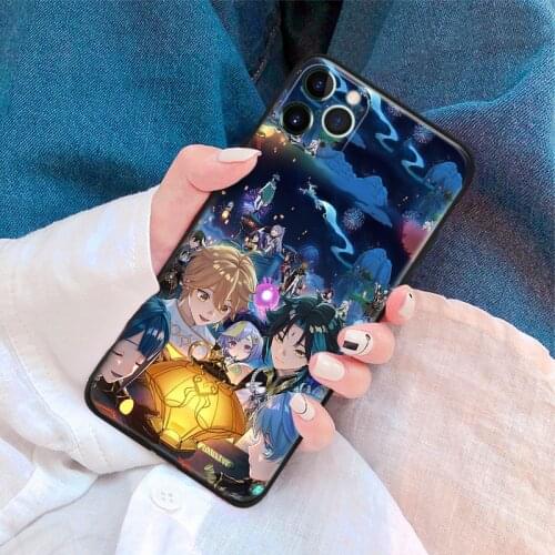 Genshin Impact Fanart soft silicone for iPhone Se 6 6s 7 8 Plus X XR XS 11 12 Mini Pro Max glass TPU phone case cover shell