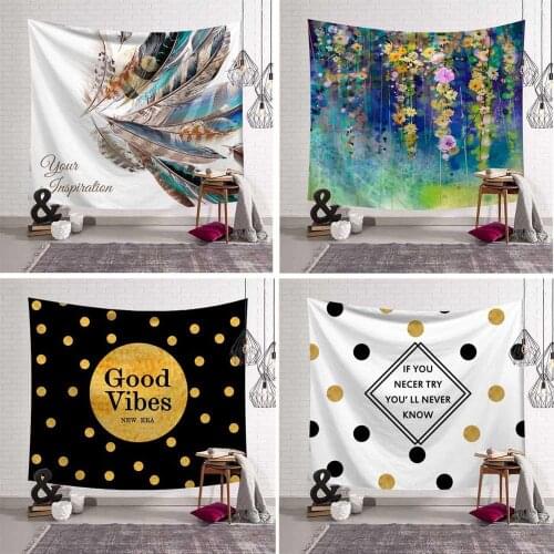 Mandala Wall Hanging Palm Leaves Tapestry Diamond Feather Dot Letter 3D Flower Art Carpet Blanket Yoga Mat Bedroom Decorative