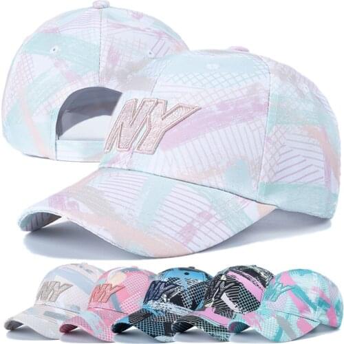 New Stylish Women Cap High Quality Hats For Women Fashion NY Geometric Embroidery Baseball Cap Outdoor Female Streetwear Hat Cap
