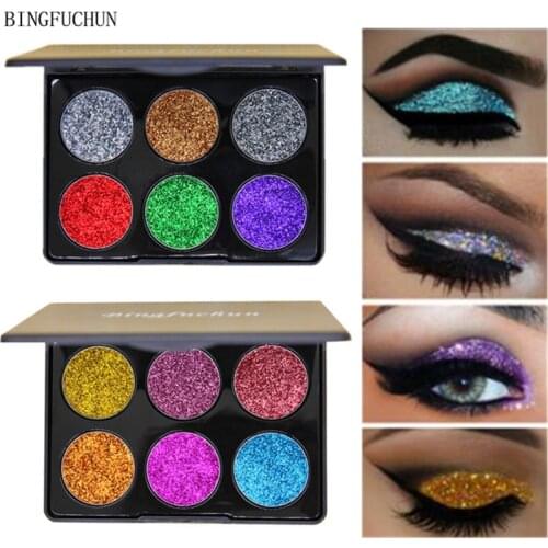 New Brand Diamond Glitter Eye Shadow Palette Golden Shimmer And Shine Sequins Eyeshadow Pallete Pigment Cosmetics Bingfuchun