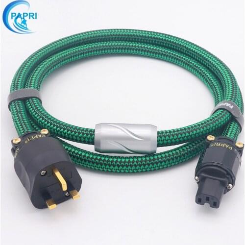 PAPRI S-660UK 6N OFC Oxygen-free copper 13A British Standard AC Power Cable Gold plated rhodium plated HIFI Amp Audio CD Player