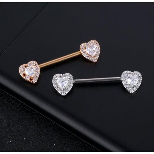 1pc Nipple Piercing Sexy Women Breast Lady Heart Shaped Rhinestone Shiny Luxury Fashion Jewelry Gold Decoration