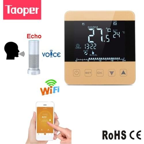 WiFi Programmable Thermostat Echo Alexa Voice Control Water Floor Heating System Room Temperature Control Actuator 3A 100-240V