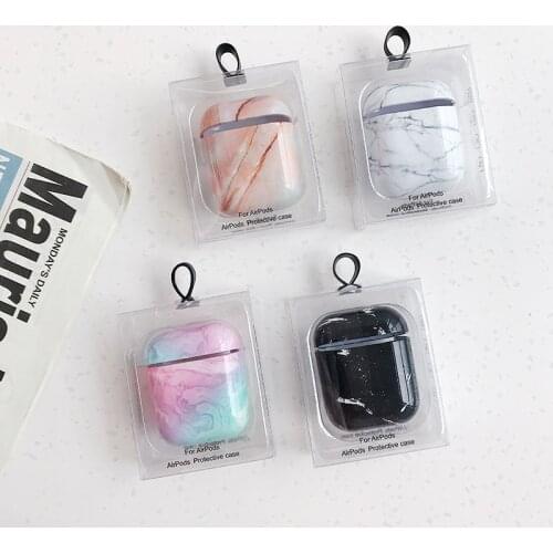 For Apple Airpods 1 2 Case Anti-Shockproof Earphone Cover, Marble Hard Shell Protective Cover TWS Headphones Accessories