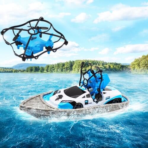 RC Boat 3 In 1Water Ground Air Mode Three Modes Headless Mode Altitude Hold RC Helicopters Newest RC Drone Boat Toys For Kids