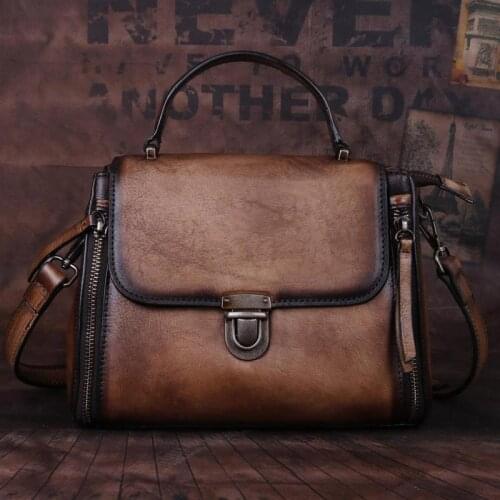 Shopper Retro Genuine Leather Luxury Handbags Women Bags Designer 2021 Summer Vintage Cowhide Small Flap Shoulder Crossbody Bags