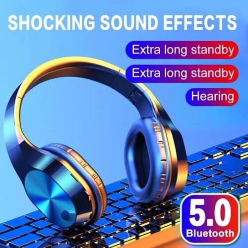 Sports Wireless Headphones Bluetooth Earphone With Transmitter Headset for iPhone Samsung Huawei Xiaomi Stereo Headphone Foldabl