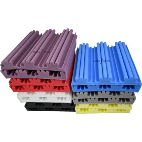 12/24Pcs 30x30x5cm Studio Acoustic Foam Panels Sound Insulation Treatment KTV Room Wall Soundproof Protective Sponge 5 Colors